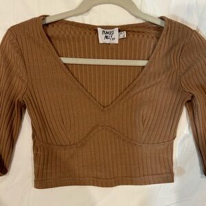 Princess Polly Women's Tan Crop-Top Size 4
